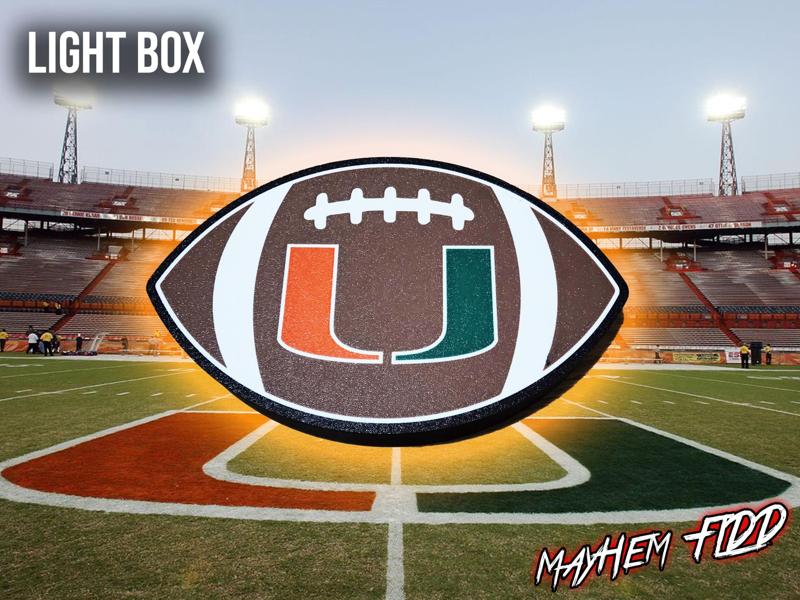 Miami Hurricanes Football LED Light Box