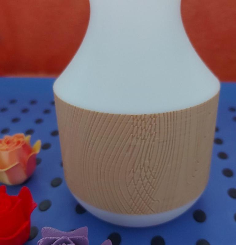 Vase with partial wood look