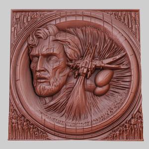 Prometheus 3d printer relief medallion obj stl