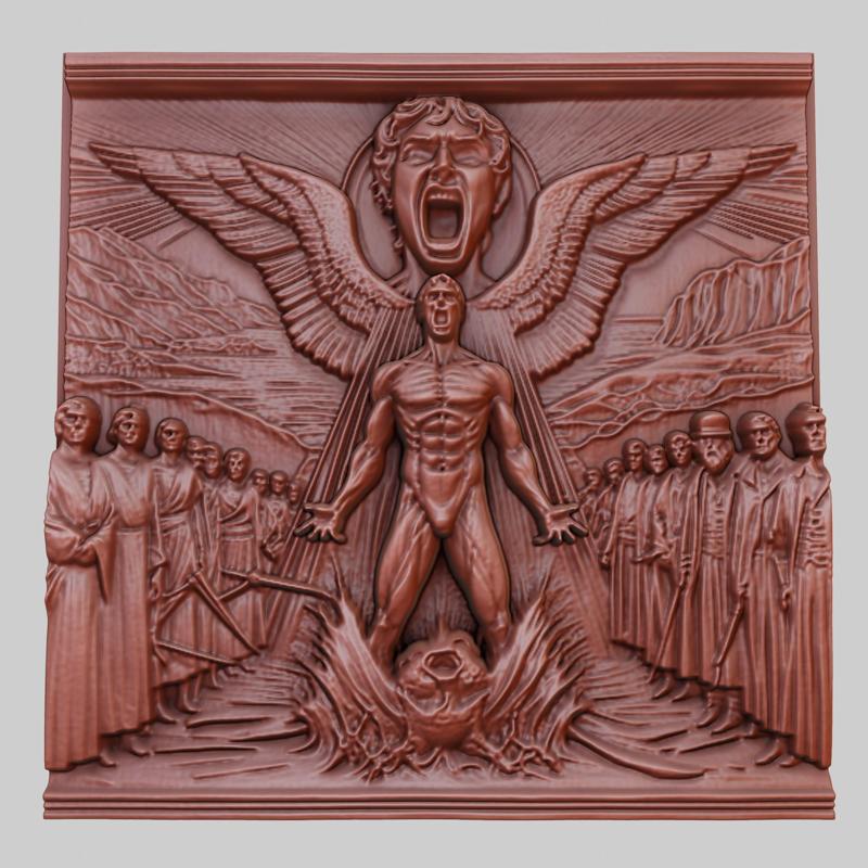 Prometheus 3d printer relief medallion obj stl