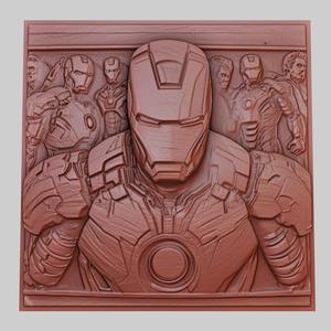 Iron Man 3d printer relief medallion obj stl
