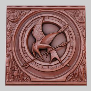 The Hunger Games 3d printer relief medallion obj stl