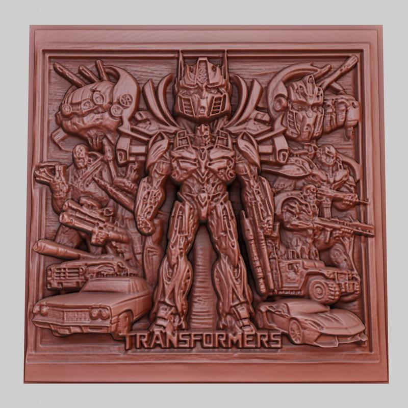 Transformers 3d printer relief medallion obj stl