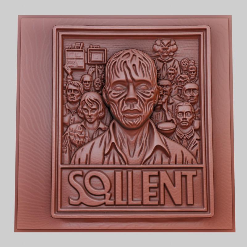 Soylent Green 3d printer relief medallion obj stl