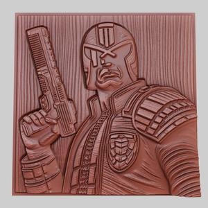 Dredd 3d printer relief medallion obj stl
