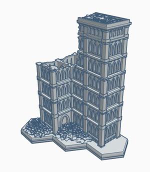 Gothic Ruined Building with Hex Base 49 GRHB049