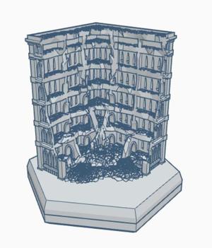 Gothic Ruined Building 40 Hex Map Scale HMSGR040