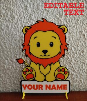 DECORATIVE LION SIGN WITH BRACKETS (EDITABLE)