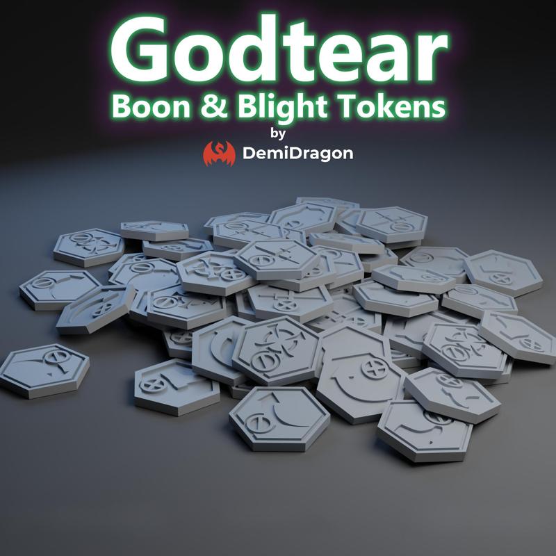 Godtear Compatible Boon & Blight Tokens (Pre-Supported)