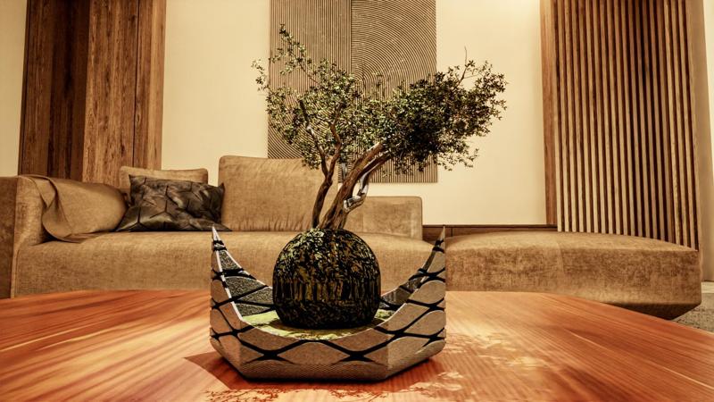 Hexagonal Modern Kokedama Planter
