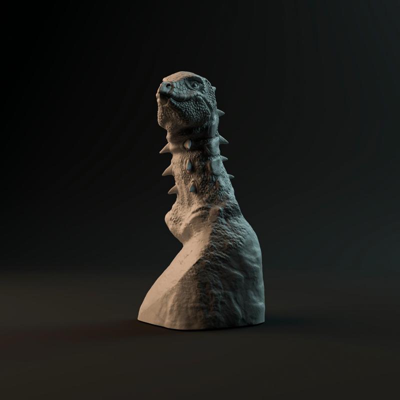 Jakapil Kaniukura bust - pre-supported dinosaur head