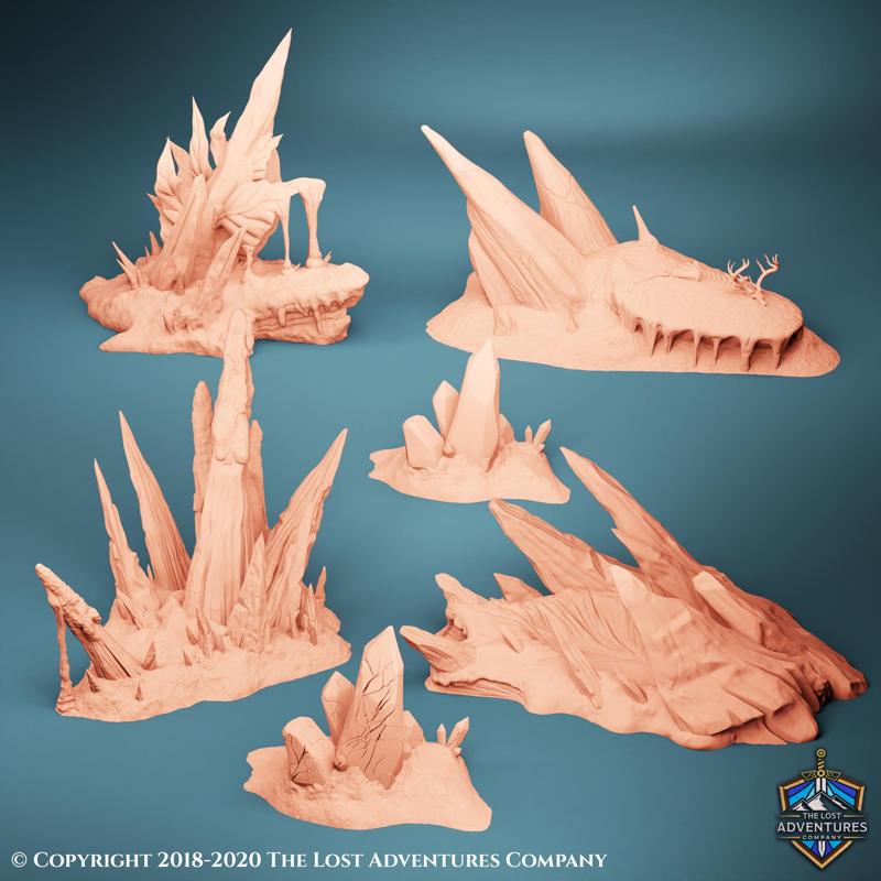 Jagged Ice Crystals (Set of 5)