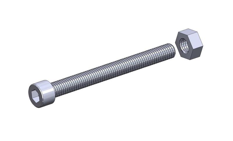 M14 x 100mm bolt DIN 912 VG + M14 nut DIN934 Nut Screw