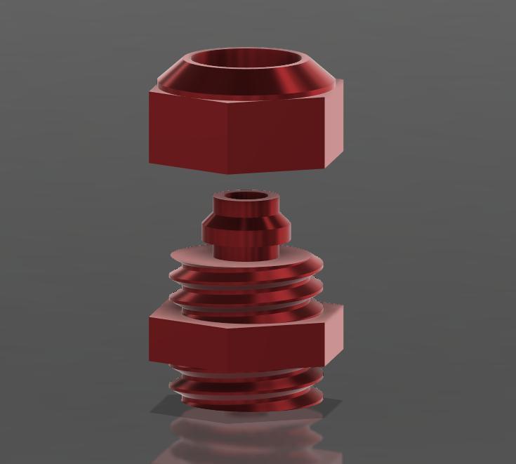 Pneumatic fitting 6/10mm silicon tube with M14 thread