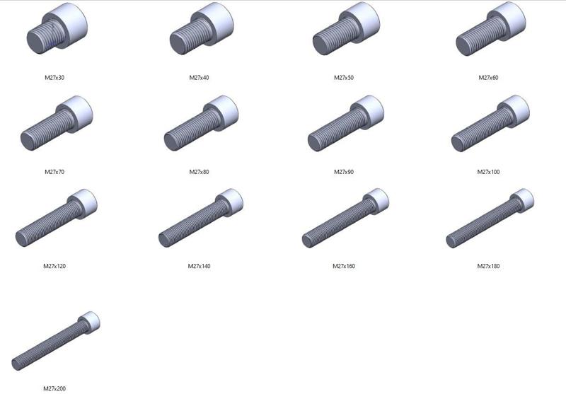 M27 screws DIN 912 VG + M27 nut DIN934 Nut Screw