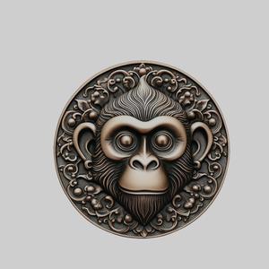 Monkey Animal Head Monkey Animal Medallion for CNC Router Laser & 3D Printer
