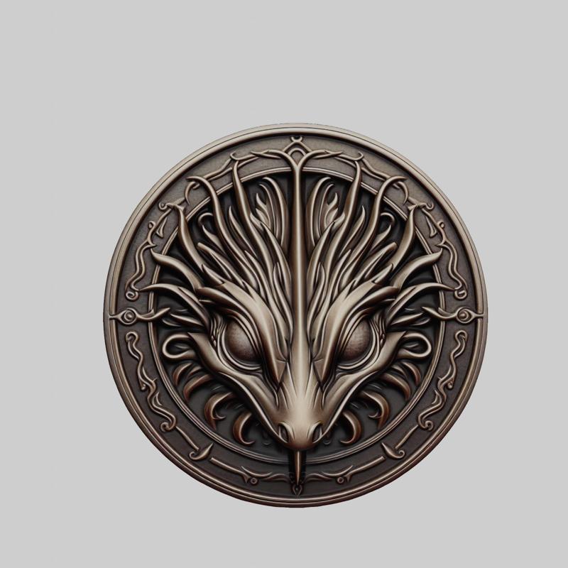 Lizard Animal Head Lizard Animal Medallion for CNC Router Laser & 3D Printer