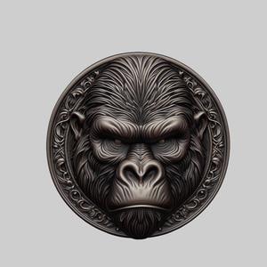 Gorilla Animal Head Gorilla Animal Medallion for CNC Router Laser & 3D Printer