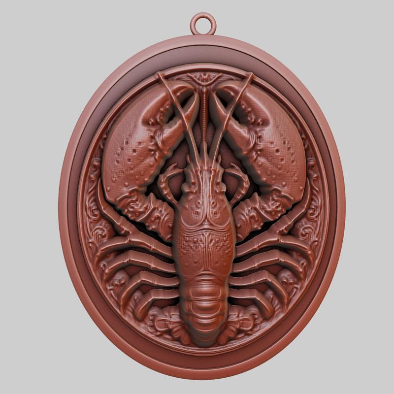 Lobster Animal Pendant Lobster Animal Necklace for CNC Router Laser & 3D Printer