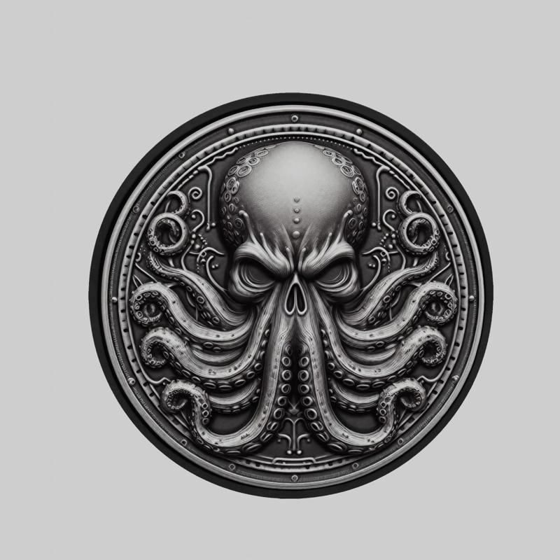 Octopus Animal Head Octopus Animal Medallion for CNC Router Laser & 3D Printer
