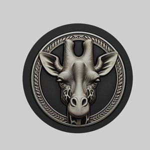 Giraffe Animal Head Giraffe Animal Medallion for CNC Router Laser & 3D Printer