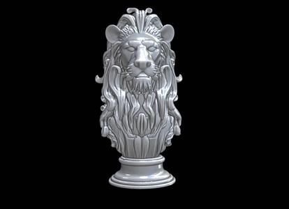 Lion Head I410 Gift Bust Figure Unique & Detailed 3D Print Model