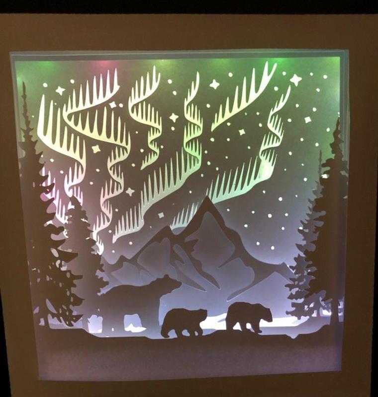 Polar Bears and the Aurora light box