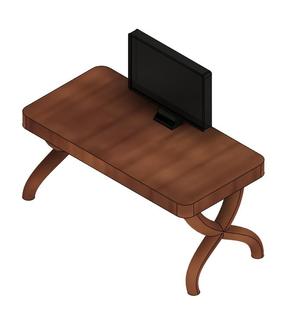 Doll desk with monitor