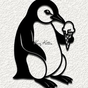 penguin icecream wall art home decor