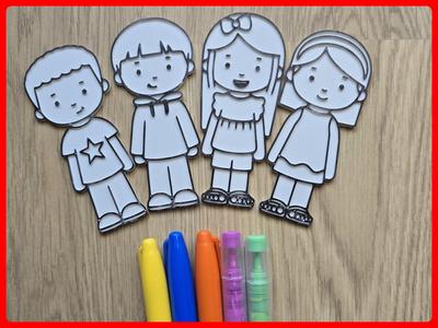 Cute Kids Boy Girl Family Diy Color No Ams Set 2