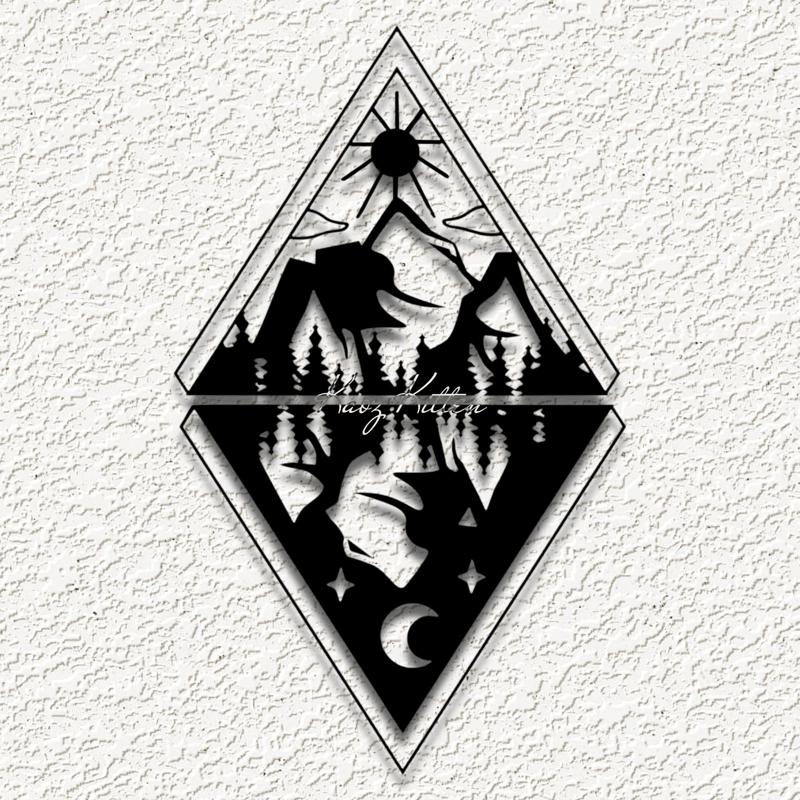 day night mountain panel set wall art home decor