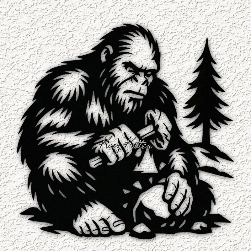 bigfoot sasquatch big foot tool wall art home decor