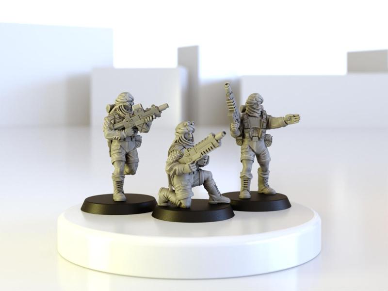 Scifi Desert Troopers Infantry Squad - 40000 and OPR Compatible