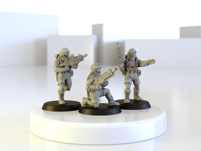 Scifi Desert Troopers Infantry Squad - 40000 and OPR Compatible