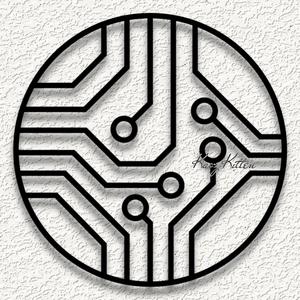 complex circle circuit wall art home decor