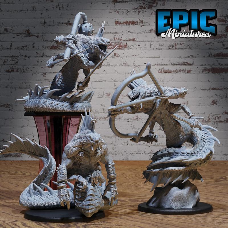 Naga Savage Set ‧ DnD Miniature ‧ Tabletop Miniatures ‧ Gaming Monster ‧ 3D Model ‧ RPG ‧ DnDminis ‧ STL FILE