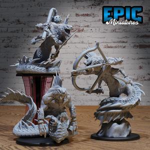 Naga Savage Set ‧ DnD Miniature ‧ Tabletop Miniatures ‧ Gaming Monster ‧ 3D Model ‧ RPG ‧ DnDminis ‧ STL FILE
