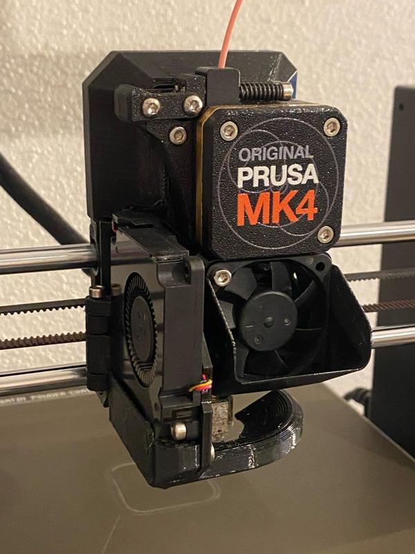MK4 Hotend Fan Shield - eliminates turbulence / drafts at the nozzle caused by the hotend fan - Fan shroud - REMIX