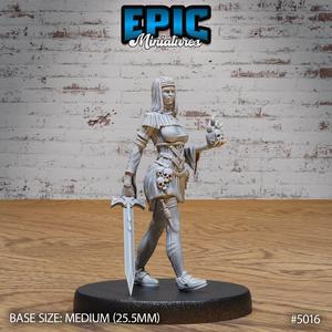 Dark Nun Walking ‧ DnD Miniature ‧ Tabletop Miniatures ‧ Gaming Monster ‧ 3D Model ‧ RPG ‧ DnDminis ‧ STL FILE