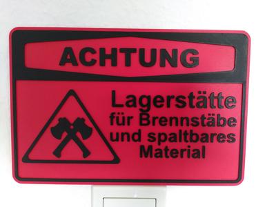 Schild Lagerstätte für Brennstäbe und spaltbares Material Brennholz Feuerholz Lager