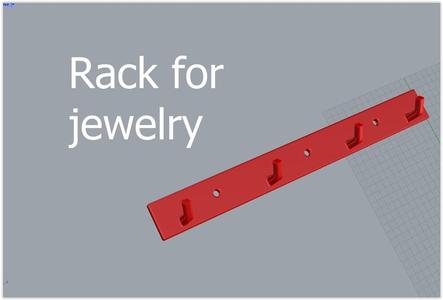 Rack with 4 hooks for light things