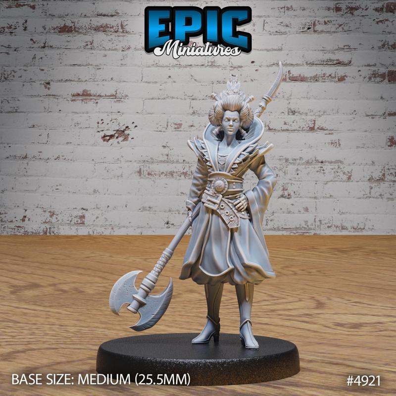 Warrior Empress ‧ DnD Miniature ‧ Tabletop Miniatures ‧ Gaming Monster ‧ 3D Model ‧ RPG ‧ DnDminis ‧ STL FILE