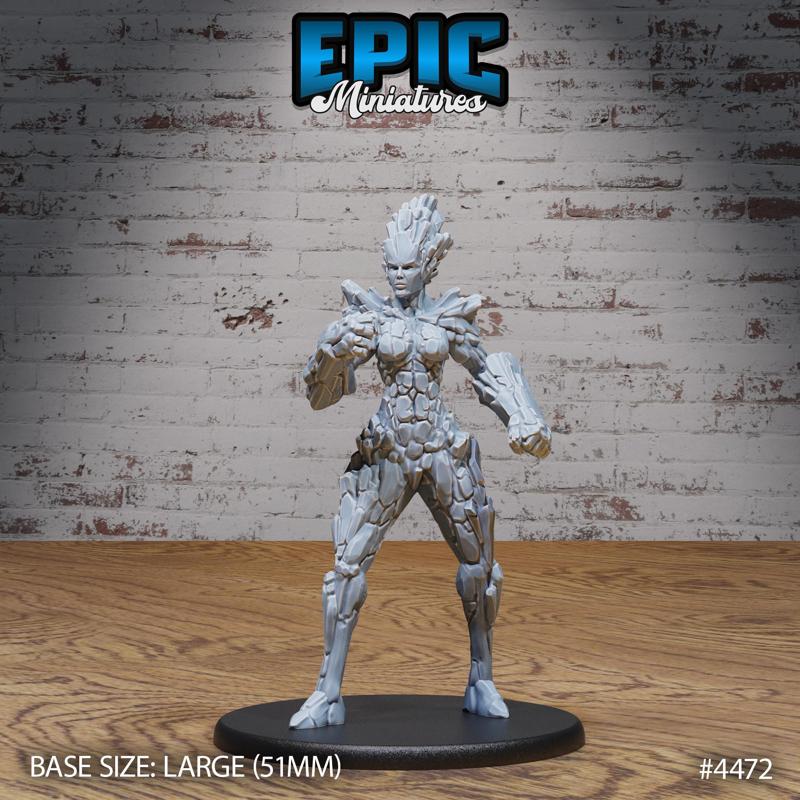 Earth Elemental Female ‧ DnD Miniature ‧ Tabletop Miniatures ‧ Gaming Monster ‧ 3D Model ‧ RPG ‧ DnDminis ‧ STL FILE