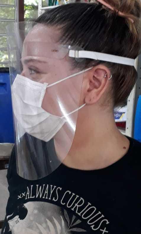 Acetate face shield for laser cutting