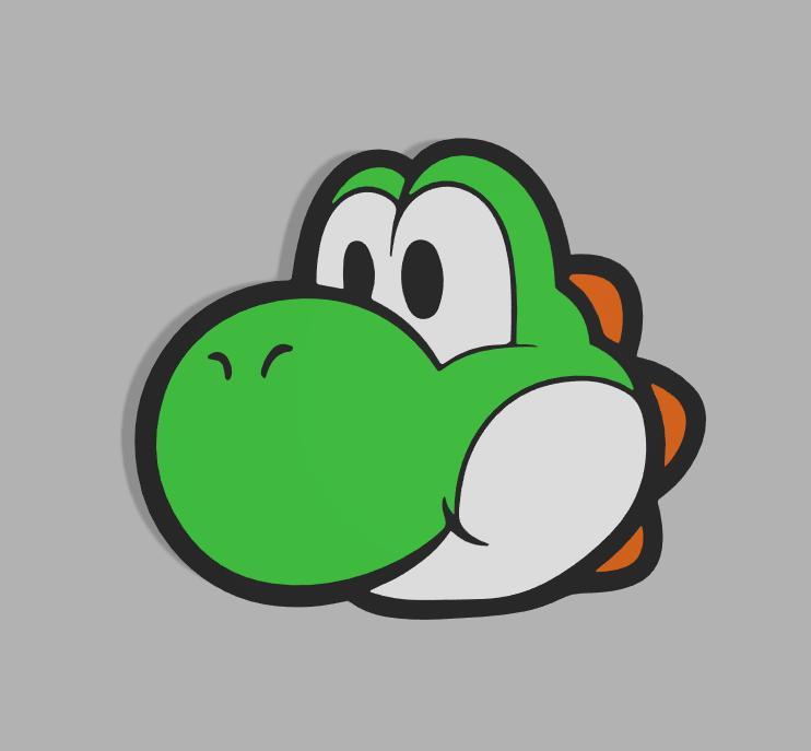 Yoshi's head Paper Mario Lightbox LED Lamp