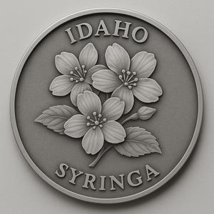 idaho state flower syringa coin token wall art
