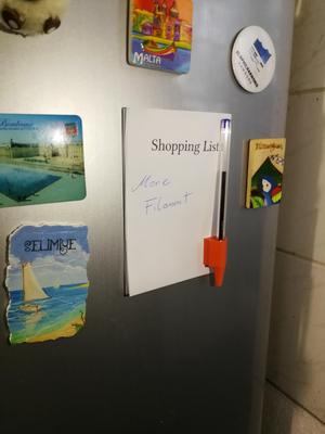 Magnetic fridge pen and paper holder