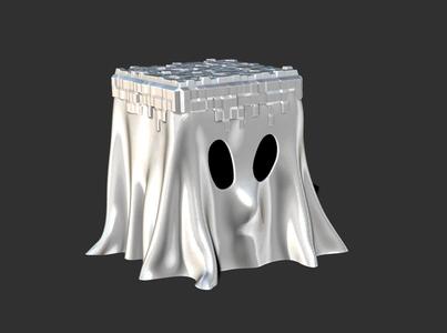 Halloween Minecraft Ghost, no support