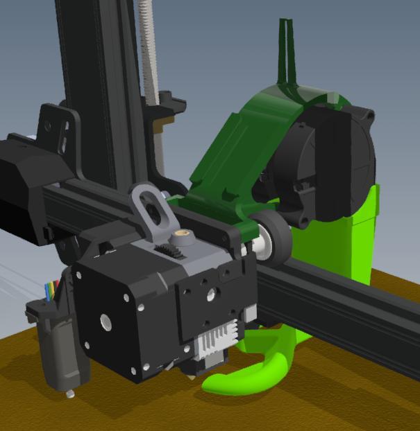 Back cooling Duct for Creality Sprite Extruder, Dual 5015 Fans, Ender 3 S1 Pro (not enough space, not working)