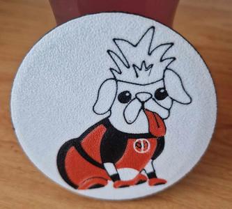 Deadpool dog coaster or fridge magnet